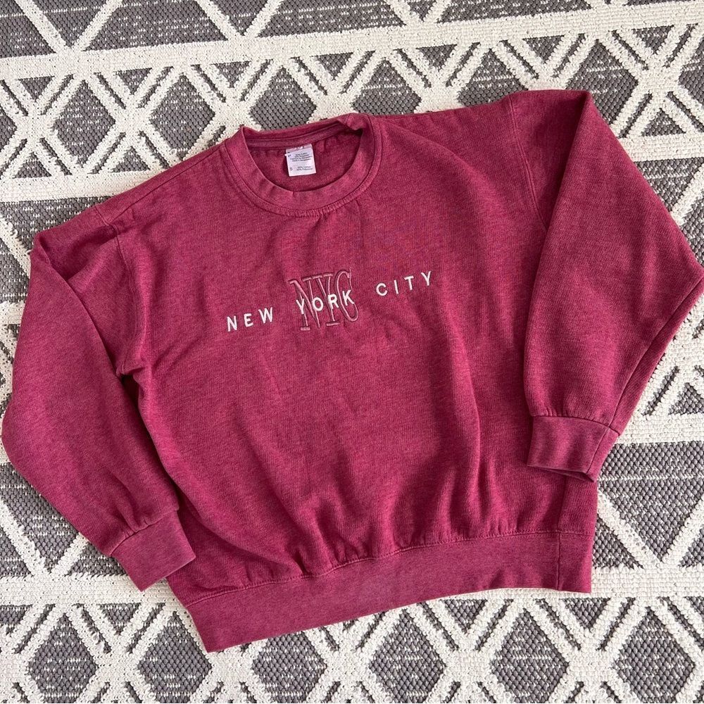 Vintage NYC berry pink crewneck‎ sweatshirt